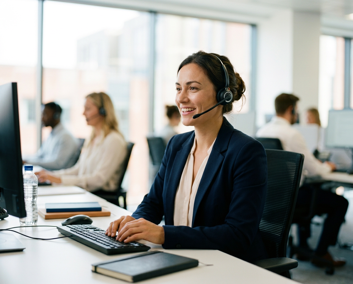 BOOST CAPITAL funding adviser speaking with a customer by headset